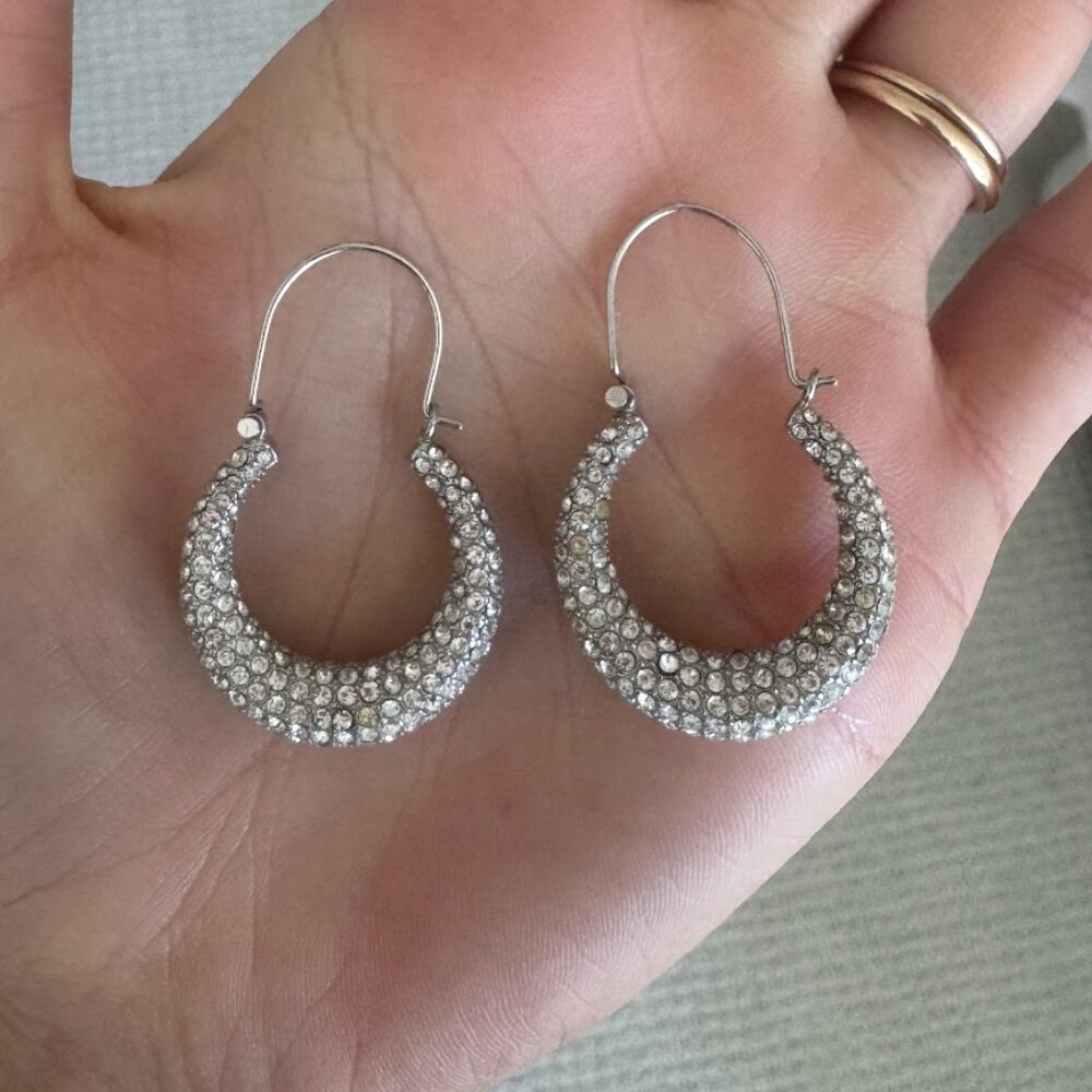 Luv AJ Pave Drop Hoops